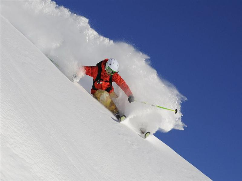 A skier skiing