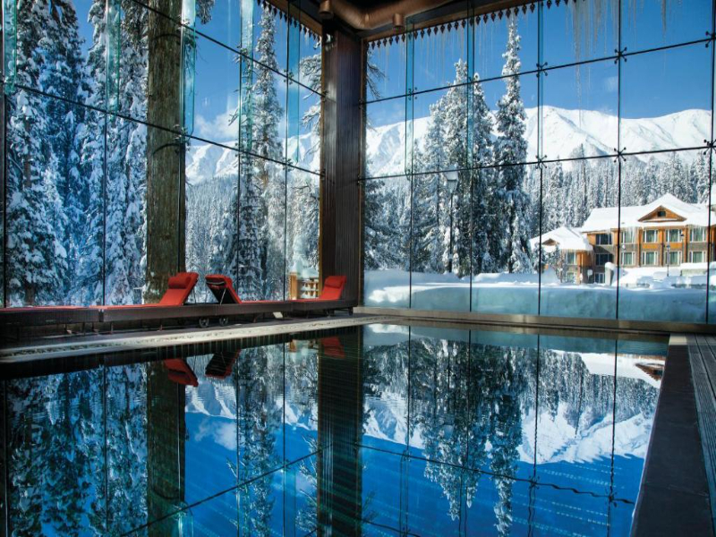 Pool area in Khyber Himalayan Resort